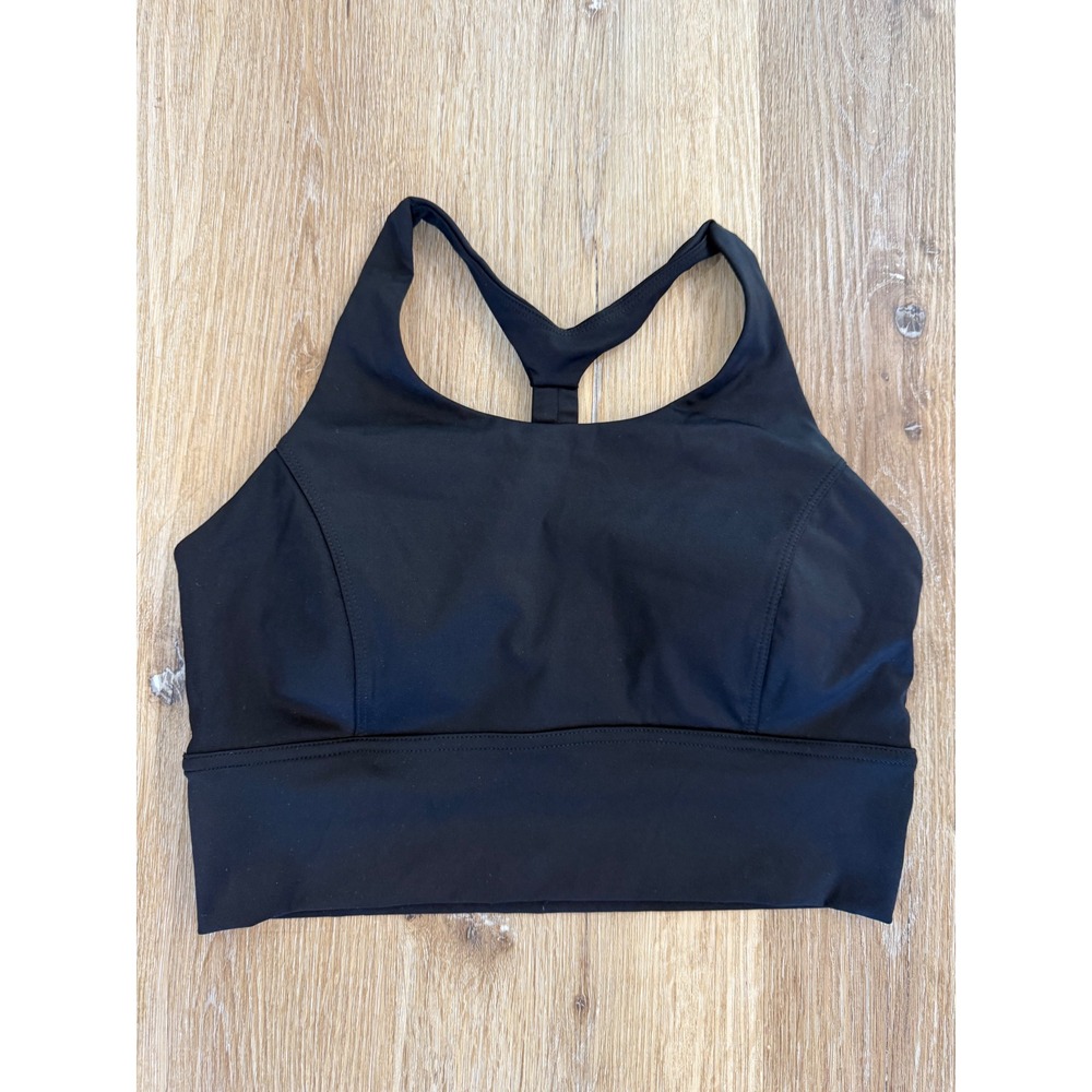 Ododos Sports Bra Womens Medium Black Longline Racerback High Impact Excellent